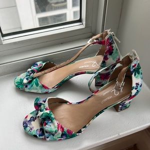 comfortable floral heels